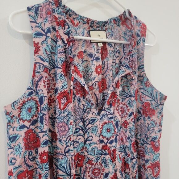 Tuckernuck Womens Midi Dress Size Medium Flower Salty Paloma Caftan Boho Cottage - Picture 3 of 7